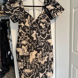 NWT French Connection Black and Cream Dress